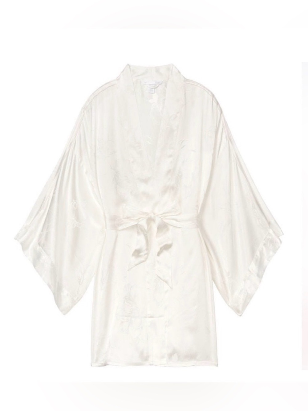 Victoria’s Secret Silky Short Robe with Tie • White M/L